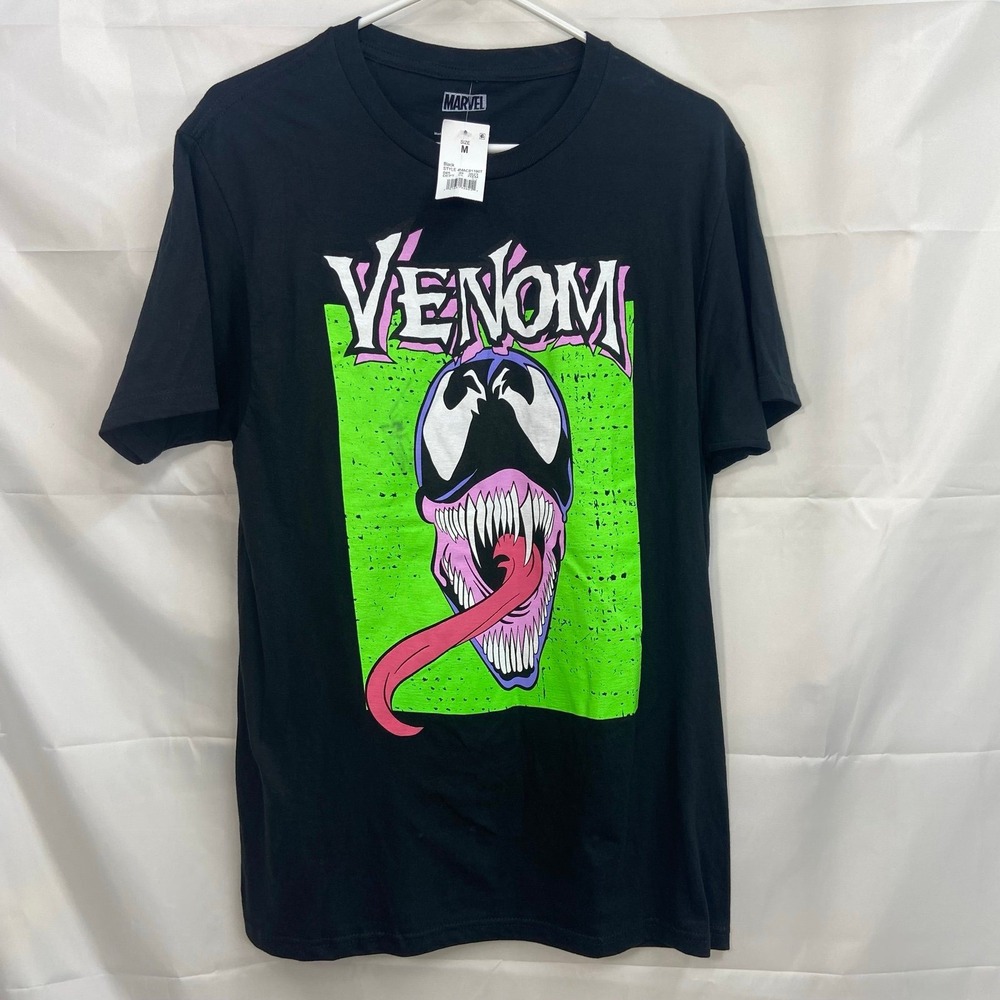 NEW Marvel Venom men's black cotton short sleeve casual relaxed tshirt medium